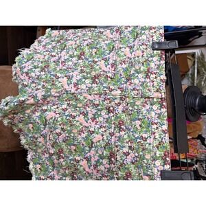 3x1 Wild Garden Floral Print Denim Cut Off Shorts Pink Green WSXSB1083 Size 29